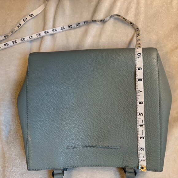 RARE! - Dagne Dover - Leather Work Bag / Crossbody - Grey/Sage Green - Picture 10 of 11